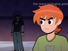 Fortunate-Lui heads crafty with Scott Pilgrim's ample fuck-stick in her first-ever ever no condom ass-fuck session